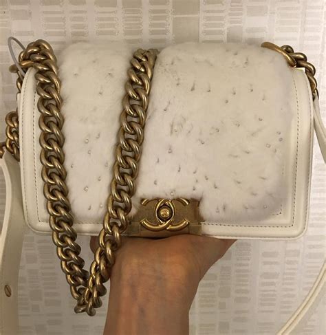 chanel boy white gold